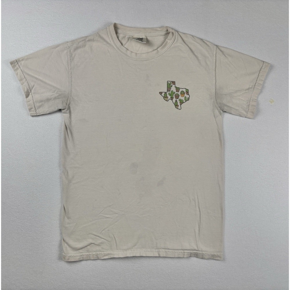 Comfort Colors Texas‎ Cacti Graphic T-Shirt Beige Size S